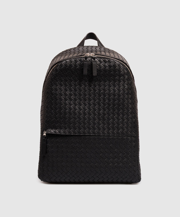 Bottega Veneta Чорний шкіряний рюкзак Intrecciato 1975 876359V4RT3