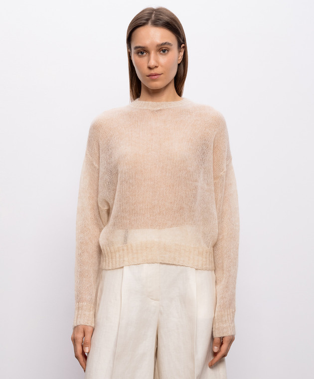 Brunello Cucinelli Бежевий джемпер з вовною M2I776830 зображення 3