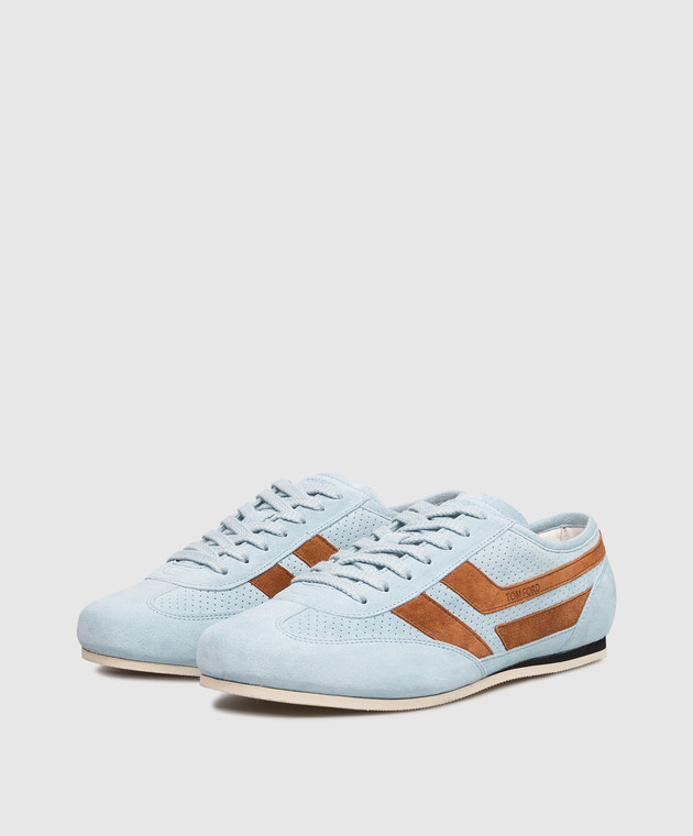 Tom Ford Голубые замшевые кроссовки Brook J1595ICL128N изображение 2