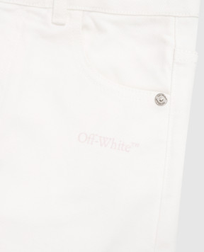 Off-White Дитяча біла джинсова спідниця з принтом логотипа 44GYF00AS26D001