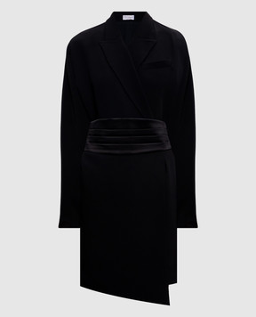 Brunello Cucinelli Черное платье-жакет с шелком MA029A5554