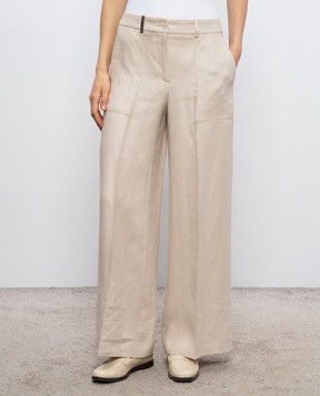 Peserico Бежеві штани з льону P0405602606