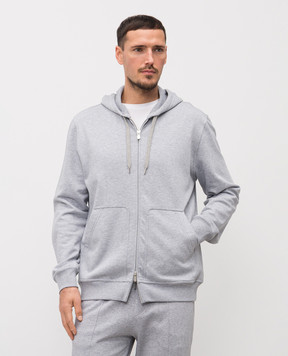Brunello Cucinelli Меланжевая спортивная куртка серого цвета MW8639069G