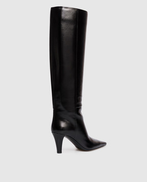 Saint Laurent Черные кожаные глянцевые сапоги JILL 839749AAEHW