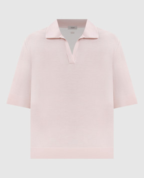 Agnona Рожевий топ з вовни з коміром-поло K3110660B180P