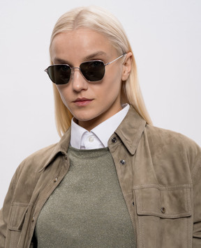 Alexander McQueen Сріблясті сонцезахисні окуляри з гравіюванням логотипа 861681I3330