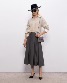 Brunello Cucinelli Блуза із шовку кольору айворі M0C59MQ605