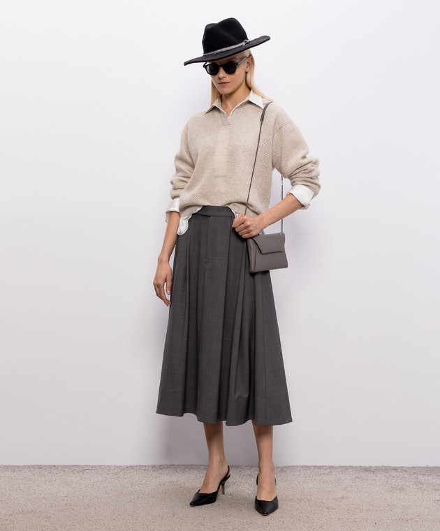 Brunello Cucinelli Блуза из шелка цвета айвори M0C59MQ605 изображение 2