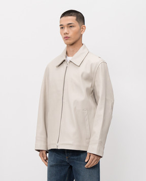 AGOLDE Кожаная куртка Chadwick цвета айвори A4023