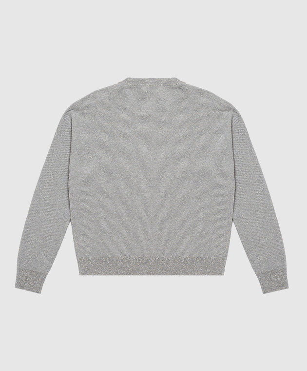 Brunello Cucinelli Детский серый джемпер с люрексом BAZM23000C изображение 2