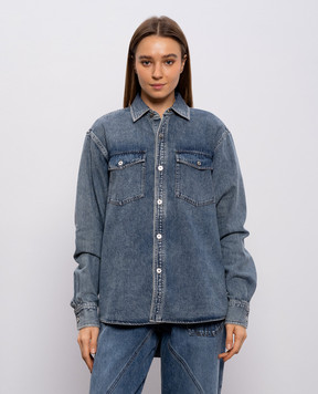 JW Anderson Синяя джинсовая рубашка с эффектом потертости DS0016PG1855