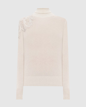 Ermanno Scervino Гольф цвета айвори из кашемира D495M317APPYU