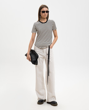 Ann Demeulemeester Футболка Floor Micro цвета айвори в полоску B0013839FA717