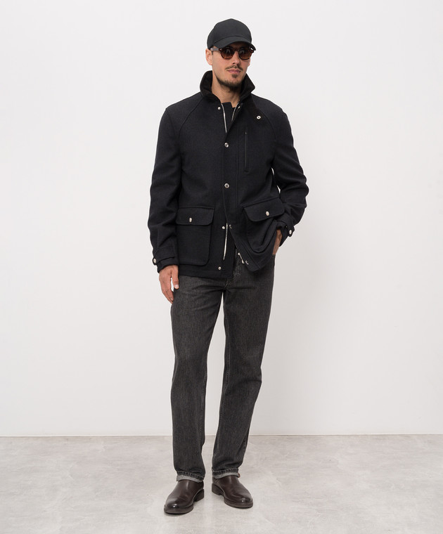 Brunello Cucinelli Джемпер чорний з вовни та кашеміру M2400100 зображення 2