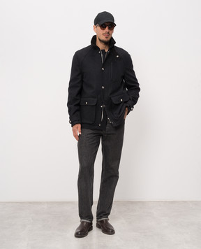 Brunello Cucinelli Джемпер черный из шерсти и кашемира M2400100