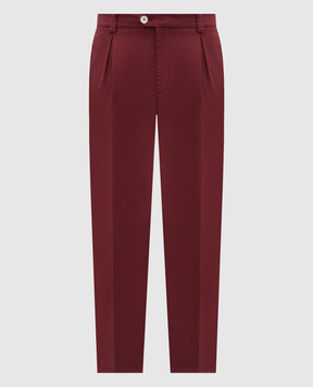 Brunello Cucinelli Бордовые брюки с патчем M289L3030F