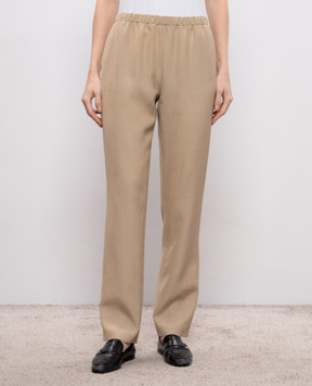 Loulou de Saison Бежевые брюки с шерстью SCOT