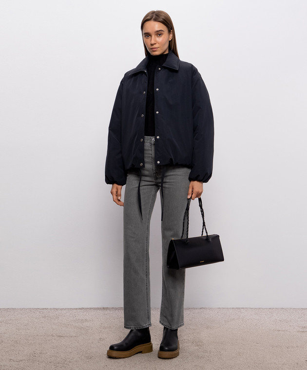 Jil Sander Черный гольф с кашемиром и шелком в рубчик J02GP0270J13289 изображение 2