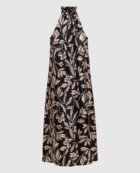 Max Mara Черное платье MXMCARTONE из шелка MXMCARTONE