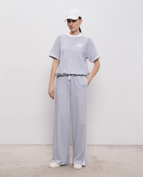 Peserico Серые меланжевые спортивные штаны с лампасами P04241J005667