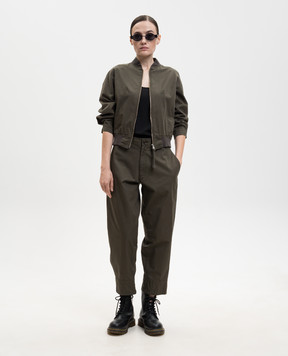 Y`S Yamamoto Бомбер цвета хаки с укороченными рукавами YQY03026
