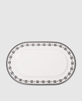Dolce&Gabbana Біле порцелянове блюдо з монограмою логотипа DG TC0147TCALH