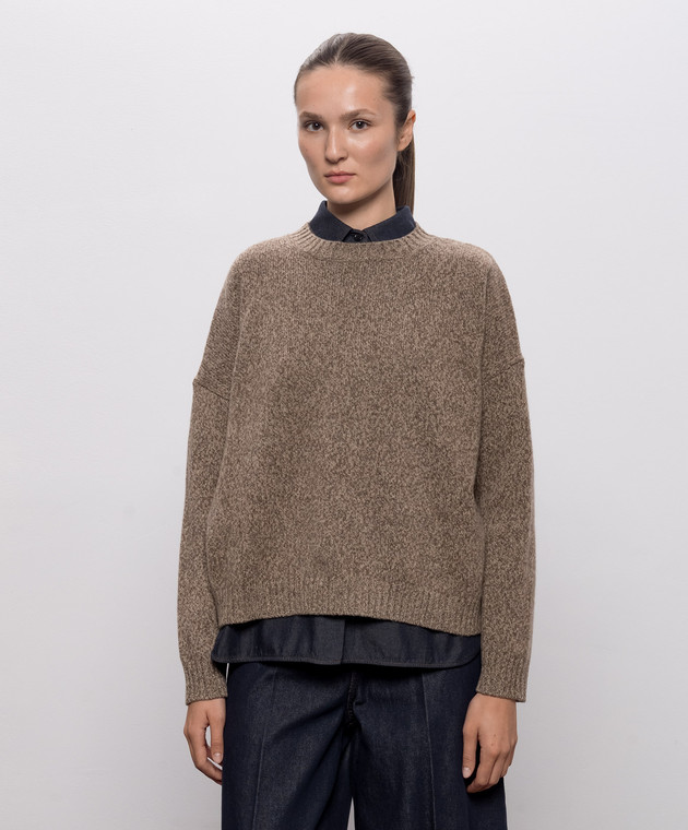 Max Mara Weekend Коричневий светр SIBARI з вовни WKDSIBARI зображення 3