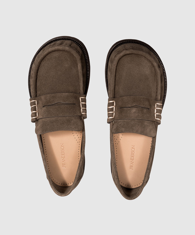 JW Anderson Коричневі замшеві лофери MO0005LA0415 зображення 4