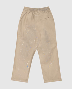 Maison Margiela MM6 Детские коричневые брюки в принте в виде пятен краски M60953MM07B