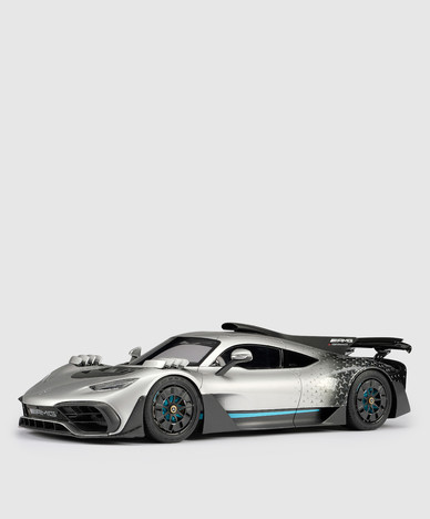 Серый сувенир в форме автомобиля Mercedes-AMG ONE
