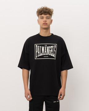 Palm Angels Черная футболка Vintage Box с принтом PAMAA003JR004