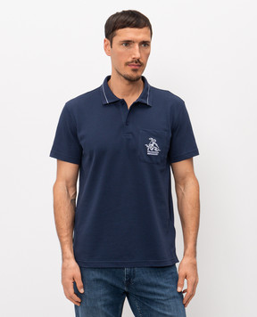 Trussardi Синє поло з вишивкою G5038000088NMTP06J91