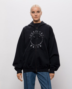 Vetements Черная спортивная куртка с принтом MH27ZU190Bw