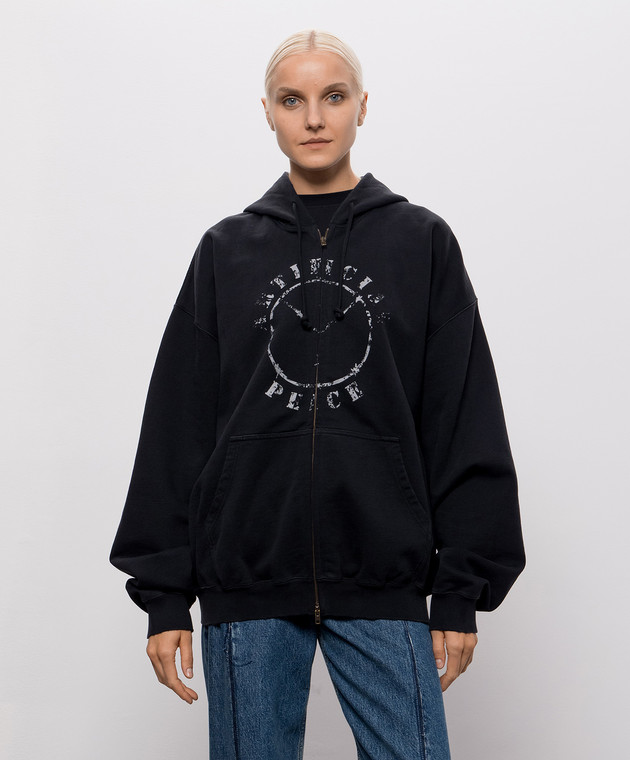 Vetements Чорна спортивна куртка з принтом MH27ZU190Bw зображення 3