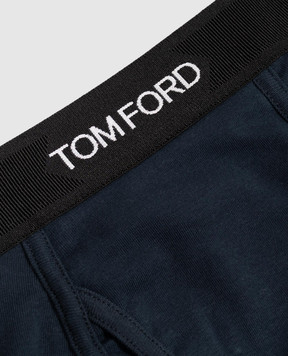 Tom Ford Синие трусы-боксеры с узором логотипа T4LC31040