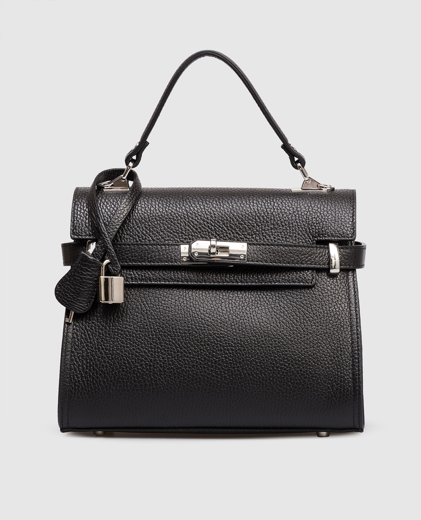 Черная кожаная сумка-сетчел Dollaro