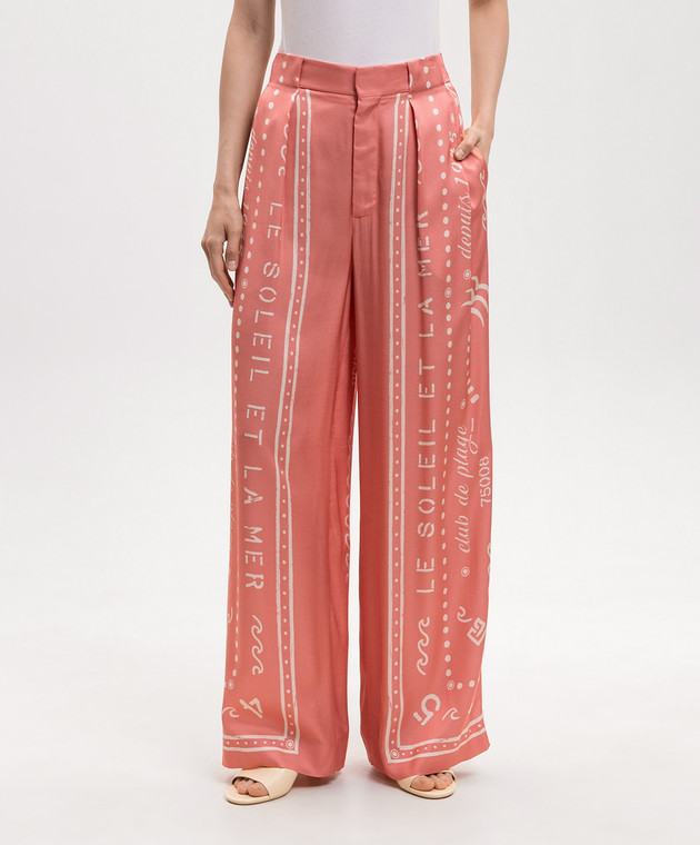 Balmain Розовые брюки и брендовый принт GF0PN215VI91 изображение 3