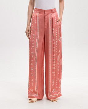 Balmain Рожеві штани і брендовий принт GF0PN215VI91