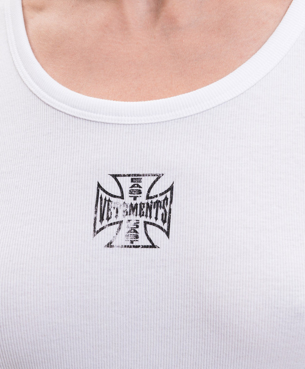 Vetements Белая майка в рубчик MH27TT247W изображение 5