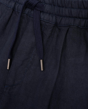 Brunello Cucinelli Детские синие шорты из льна B243DP902C