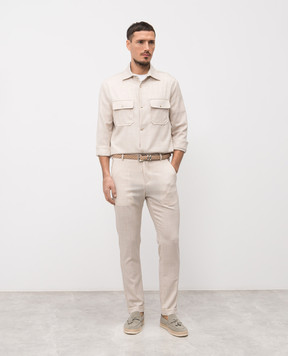 Marco Pescarolo Бежевые брюки из шерсти MANU5318