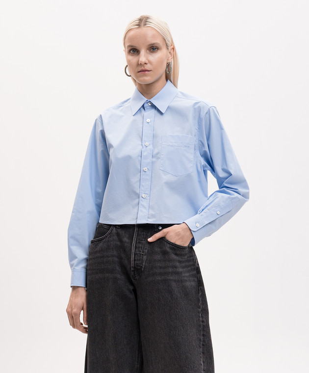 Alexander Wang Блакитна сорочка з вишивкою логотипа 1WC3261347 зображення 3