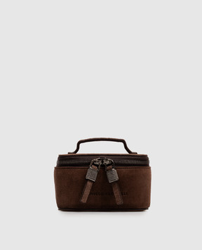 Brunello Cucinelli Коричневый замшевый ящик для украшений MWDLM2727