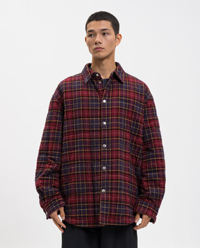 Off-White Бордова куртка в стилі сорочки в клітинку 44MES01AF5F002
