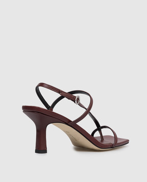 Aeyde Бордові шкіряні босоніжки Elise HS0172001012126