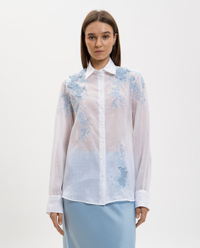 Ermanno Scervino Белая рубашка с вышивкой D482K340APTUG