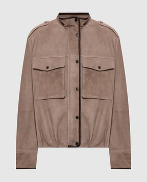 Brunello Cucinelli Коричневая замшевая куртка MPCAI7787