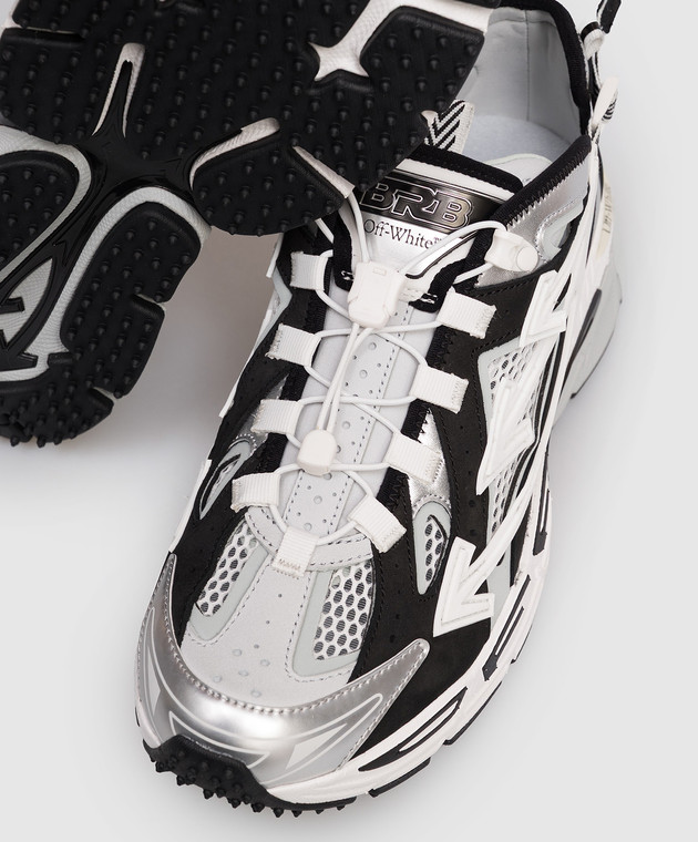 Off-White Сірі комбіновані кросівки Be Right Back з аплікацією OMIA29SS26FAB001 зображення 5