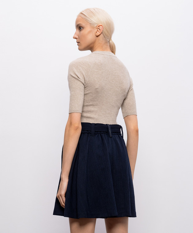 Brunello Cucinelli Бежевый топ с кашемиром в рубчик M9A822200P изображение 4