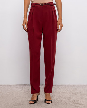 Max Mara Бордовые брюки BIMBA с поясом MSTBIMBA